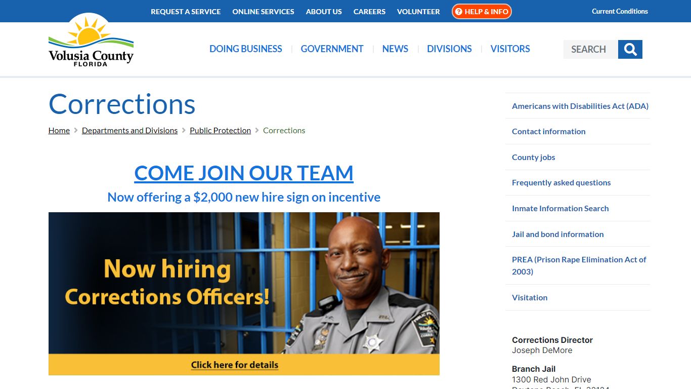 Corrections - Volusia County Government Online